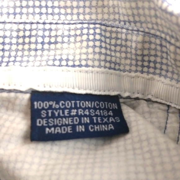 Rough Stock Panhandle Mens Pearl Snap 100% Cotton Western Button Up Size L - Picture 7 of 15